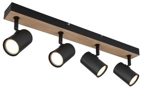 Globo 57911-4BW - Bodové svietidlo ROBBY 4xGU10/35W/230V čierna/hnedá
