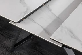Rozkladací jedálenský stôl Atlas 46497 160/200x90cm Ceramik white marble  - Komfort-nábytok