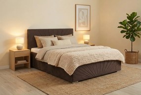 Postel OLEG 180x200 cm Hnedá S matracom