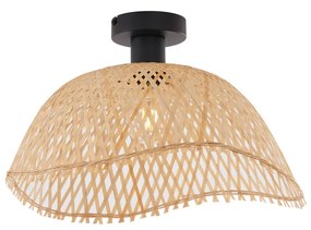 Art Deco stropné svietidlo čierne s prírodným bambusom 40 cm - Alka