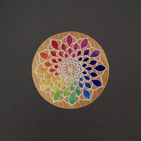 AMADEA Drevená krabička guľatá mandala, masívne drevo, 8 cm, český výrobok