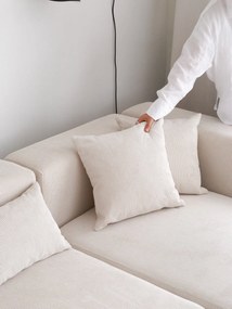 Zamatová rohová pohovka Yolo 305 x 154 cm, pravá, biela