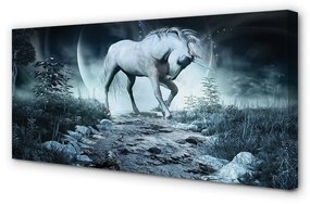 Obraz na plátne Forest Unicorn moon 120x60 cm