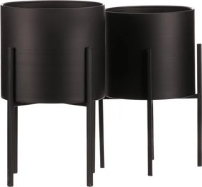 Set dvoch stojanov na kvety čierny FA5006 (2 ks)