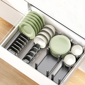 IN-DURO Držiak na taniere do zásuvky STRIPES , 16 x 47 x 18 cm , antracit