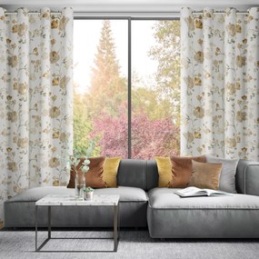 ZÁVES NA KRÚŽKOCH NELIA 140X250 CM KVETY