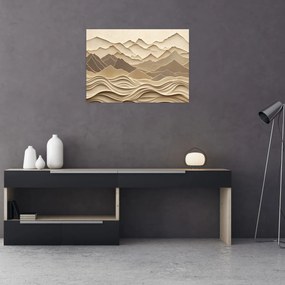 Sklenený obraz - 3D línia hôr (70x50 cm)