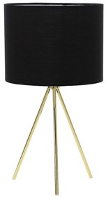Dekorstudio Stolná lampa TRIPOD zlatá s čiernym tienidlom 46cm