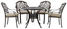 Záhradný stôl a 4 stoličky ANCONA hnedé Beliani