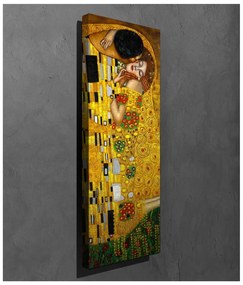 Nástenná reprodukcia na plátne Gustav Klimt The Kiss, 30 × 80 cm