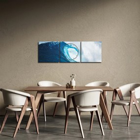 Obraz - Vlna oceánu (s hodinami) (90x30 cm)