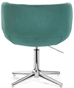 LuxuryForm DESIGN Kreslo MONTANA VELUR na striebornom kríži - zelené