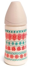 SUAVINEX - fľaša 270 ml silikón - kolekcia WINTER - krémová