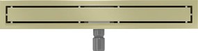 Mexen Flat, lineárny podlahový žľab 70 cm, M13, zlatá matná, 1A10070-15