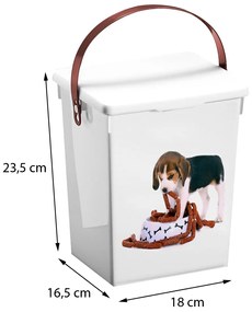 Úložný box Dog, 18x23,5x16,5 cm, biela
