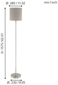 Eglo 95167 - Stojaca lampa PASTERI 1xE27/60W/230V