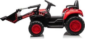 LEAN CARS Batériový traktor s lyžicou BW-X002A červený