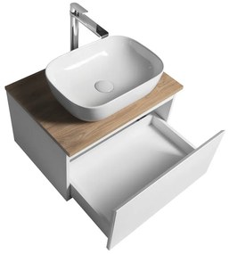 Aqualine Aqualine, ALTAIR skrinka s doskou 62,5 cm, biela/dub emporio, AI267-02