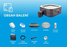 Intex | Vírivý bazén Pure Spa Greystone Deluxe Bubble Spa 6 NP | 11400295