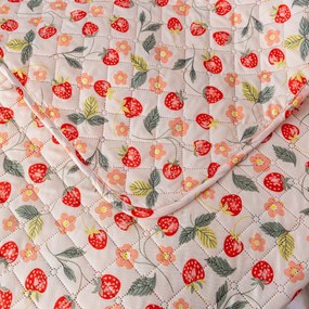 Prehoz na posteľ so vzorom STRAWBERRY ružový Rozmer: 220 x 240 cm