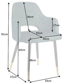Dizajnová stolička Laney petrolejový zamat