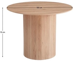 Tempo Kondela Jedálenský stôl, dub, priemer 100 cm, PAOLO