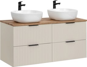 Comad Kúpeľňová skrinka s doskovými umývadlami set Adel Cashmere 120 kašmír/dub santa fe