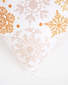 Vianočná obliečka na vankúš Velvet 40 × 40 cm - Mrazivé vločky biele