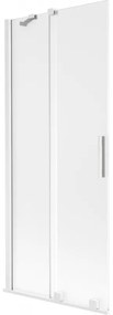 Mexen Velar, 2-krídlová posuvná vaňová zástena 85 x 150 cm, 8mm sklo námraza, biela matná, 896-085-000-31-20