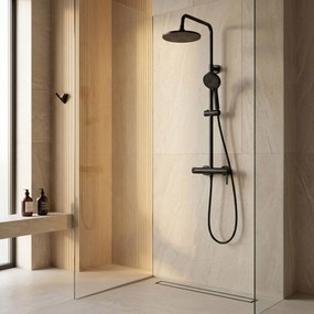 Rea RIVO, sprchová súprava s pákovou batériou, čierna matná, REA-P6623