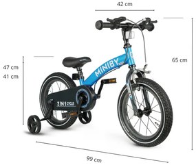 Detský bicykel Miniby 14" modrý