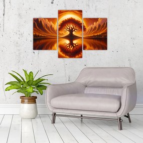 Obraz – Strom v krvavom slnku (90x60 cm)