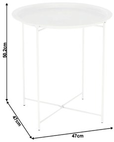 Biely príručný stolík RENDER s odnímateľným podnosom