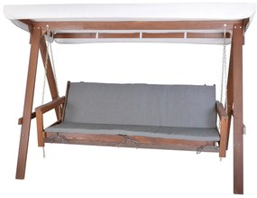 Sivo-hnedá drevená záhradná hojdačka Adelaida – Rojaplast