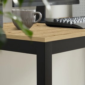 Čierny jedálenský stôl s doskou v dekore dub artisan TESSA 120x60 cm