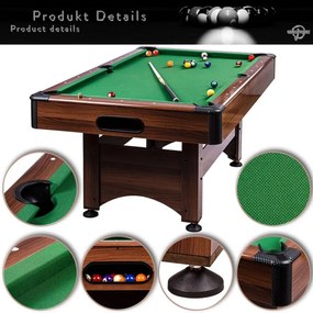 GamesPlanet Biliardový stôl s vybavením, čierna/antracit