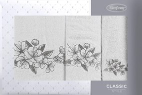 FROTÉ UTERÁK SOFIA SADA 1KS 30X50 CM, 1KS 50X90 CM, 1KS 70X140 CM STRIEBORNÁ