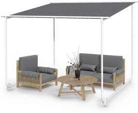 Blumfeldt Nantes, pergola, slnečná strieška, 3 x 3 m, polyester, oceľový rám, UV 50+, podlahové kolieska