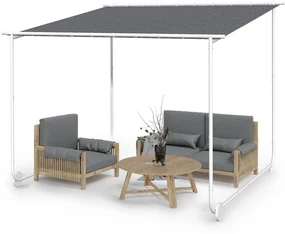 Blumfeldt Nantes, pergola, slnečná strieška, 3 x 3 m, polyester, oceľový rám, UV 50+, podlahové kolieska