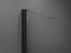 Mexen Kioto sprchová zástena 120x200 cm 8 mm, čierny profil, sklo čierny vzor 1, 800-120-101-60-77