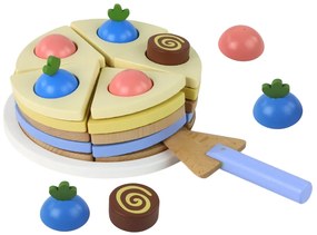 Lean Toys Drevená torta na krájanie – 8 kusov
