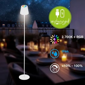 Briloner 1507016 - LED stmievateľná stojacia lampa KIKI 4,3W/5V IP44 2600 mAh biela