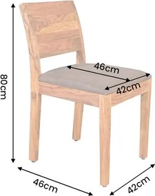 Dizajnová stolička Timber II Sheesham / hnedé mikrovlákno