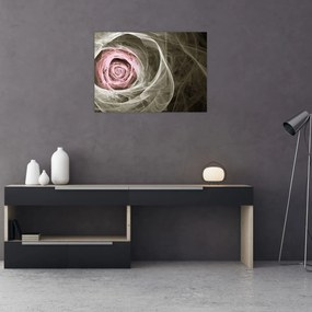 Sklenený obraz - Abstraktné ruže svetlo ružová (70x50 cm)