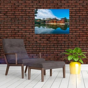 Sklenený obraz - Chrám Byodo-in, Japonsko (70x50 cm)
