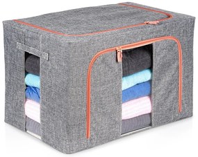 Látkový pevný box na uskladnenie textilu, sivý PILLOW 60 x 42 x 40 cm (100l)