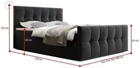 Čalúnená posteľ boxspring HATAN - monolith 37 / 160x200