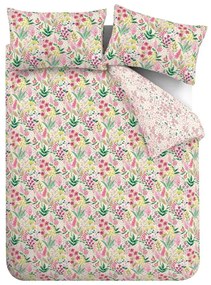 Ružové obliečky na dvojlôžko 200x200 cm Tilly Floral – Catherine Lansfield