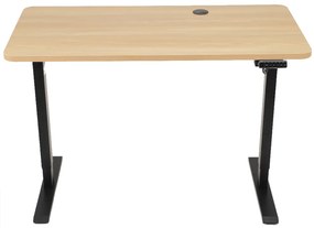 Výškovo nastaviteľný elektrický stôl BestBerg BBAT-14BWD / rozmer 140x70 cm / výška 93,4-125,4 cm / čierna/drevo
