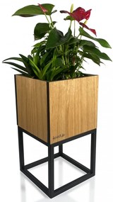 Luxusný kvetináč z prírodného dubu LOFT FIORINO 22X22X40 cm